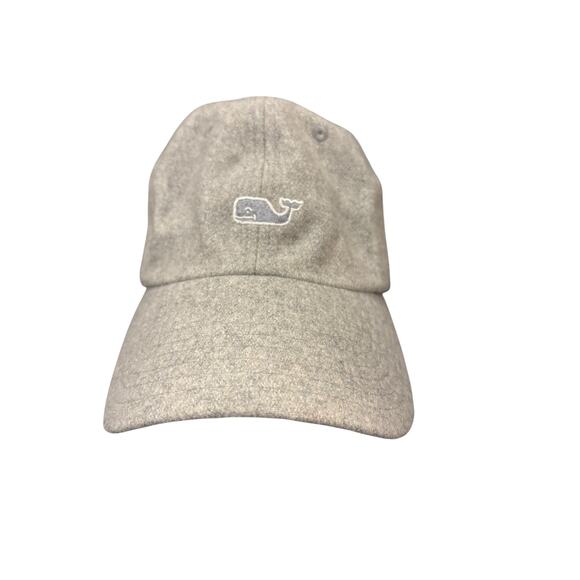 Vineyard Vines Khaki SnapBack Cap Hat Whale Logo Preppy Nautical Wool Blend - Picture 2 of 8